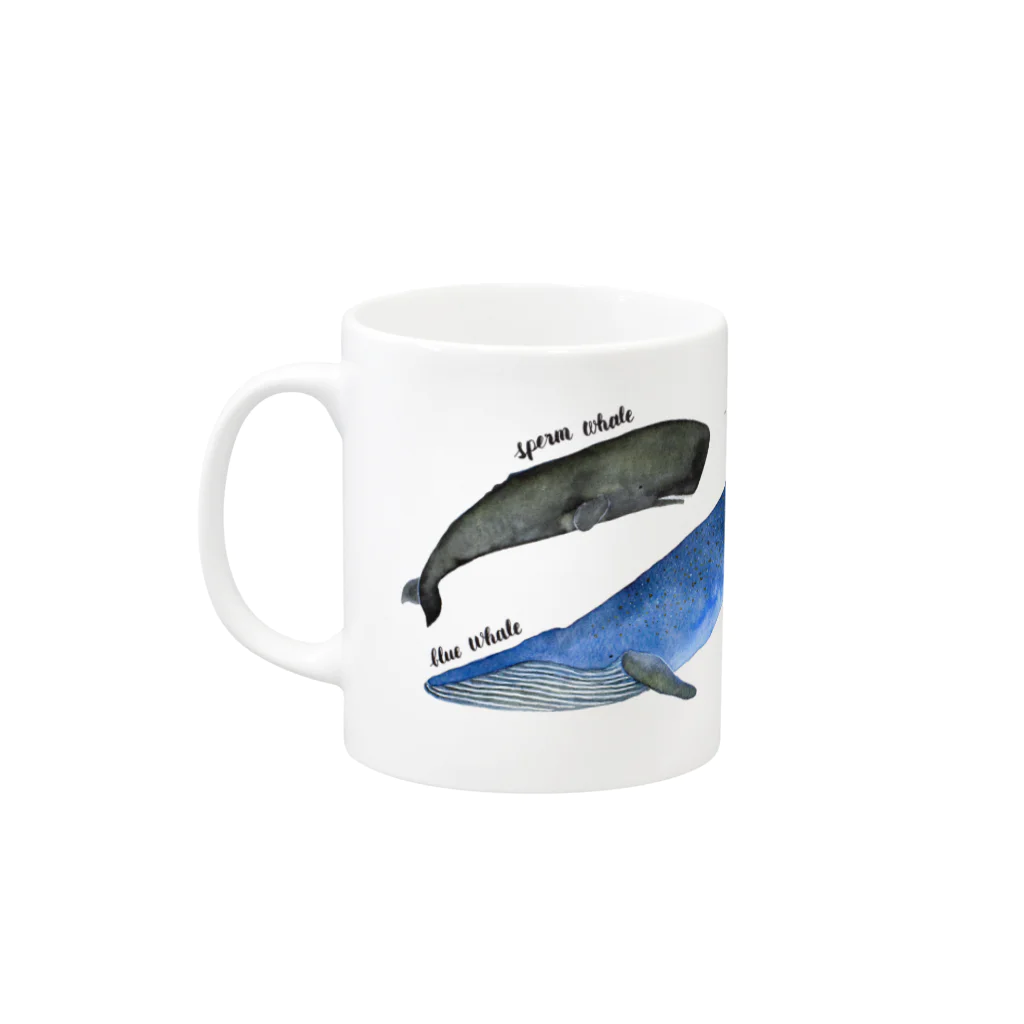 uminomadoのクジラまみれ Mug :left side of the handle