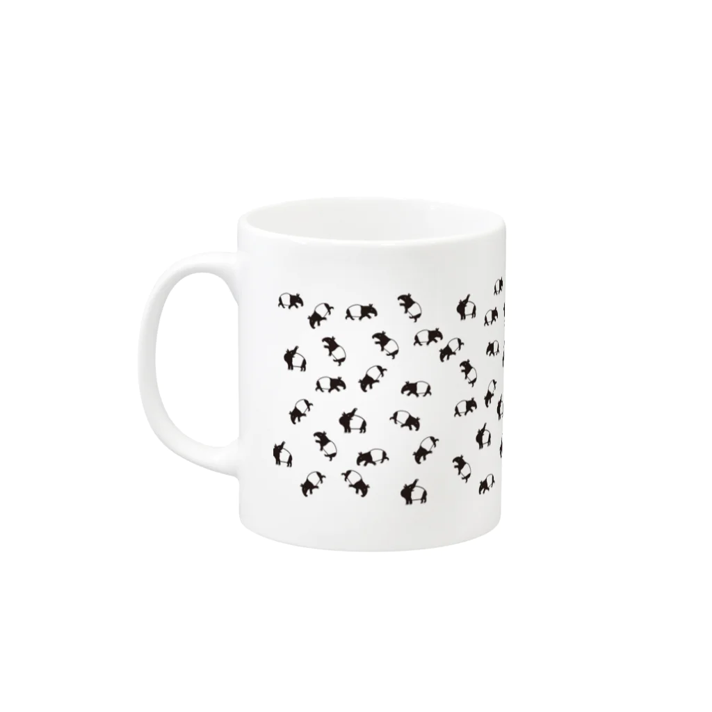 バクの森 〜マレーバクや動物イラストのグッズ 〜のマレーバクの「３バクトリオ」シリーズ Mug :left side of the handle