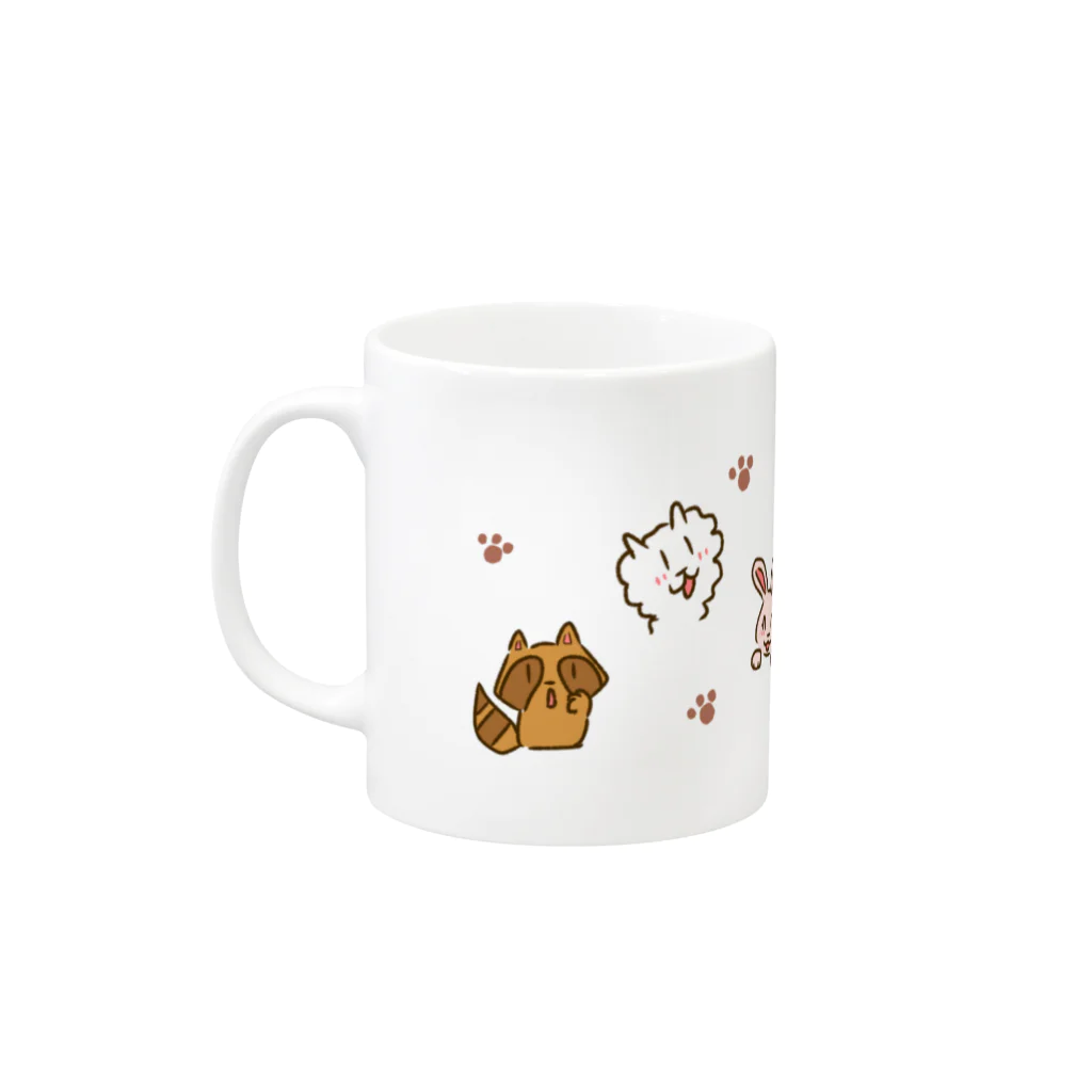 CAFE O MILKのいろんな動物せいぞろい Mug :left side of the handle