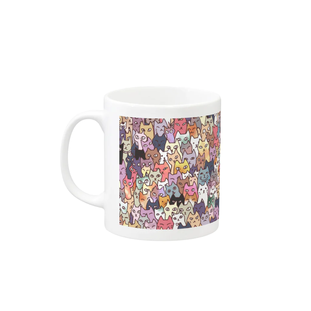 maro's POKER FACEのにゃんこ大集合 Mug :left side of the handle