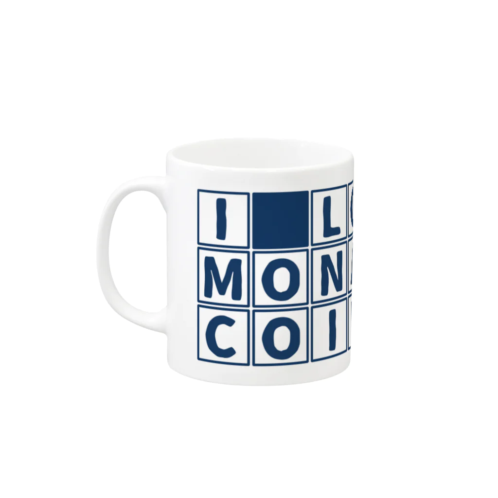 短歌＆仮想通貨モナコインマガジン「もな歌」のI Love Monacoin Mug :left side of the handle