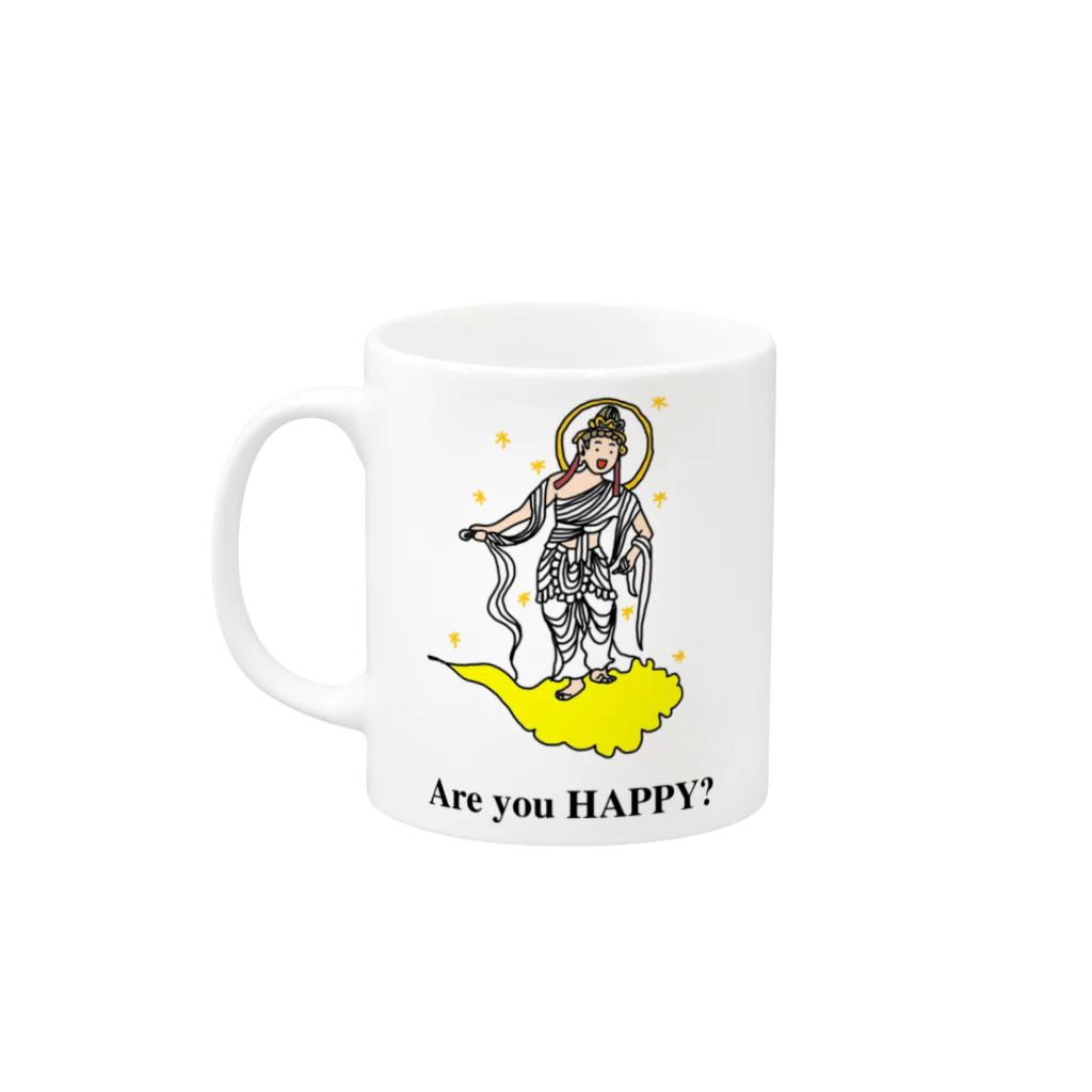 おぼろゾーンのAre you HAPPY? Mug :left side of the handle