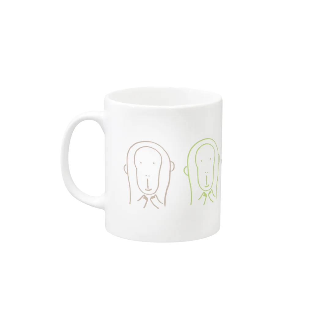 yumegokochiのmonkey Mug :left side of the handle