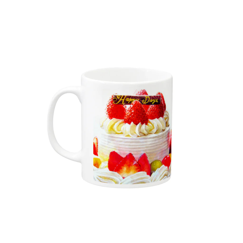 SWEET*× SWEET*のフルーツたくさんケーキのマグカップ マグカップの取っ手の左面