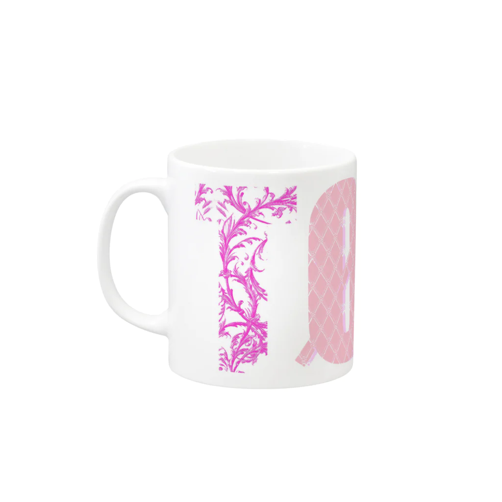 tock.のtock no cup pink Mug :left side of the handle