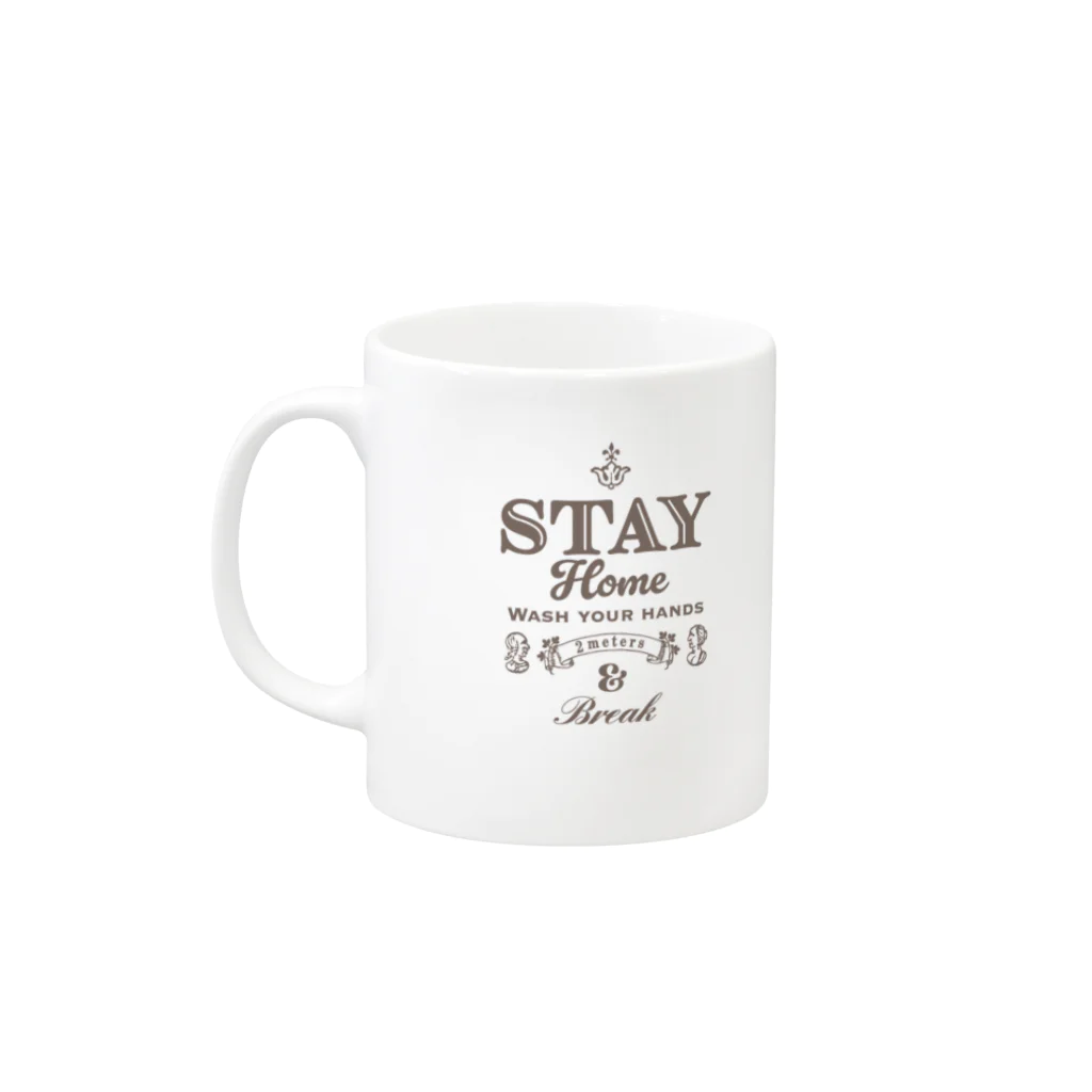 Cats & StarのStay Home Shimashima Mug :left side of the handle