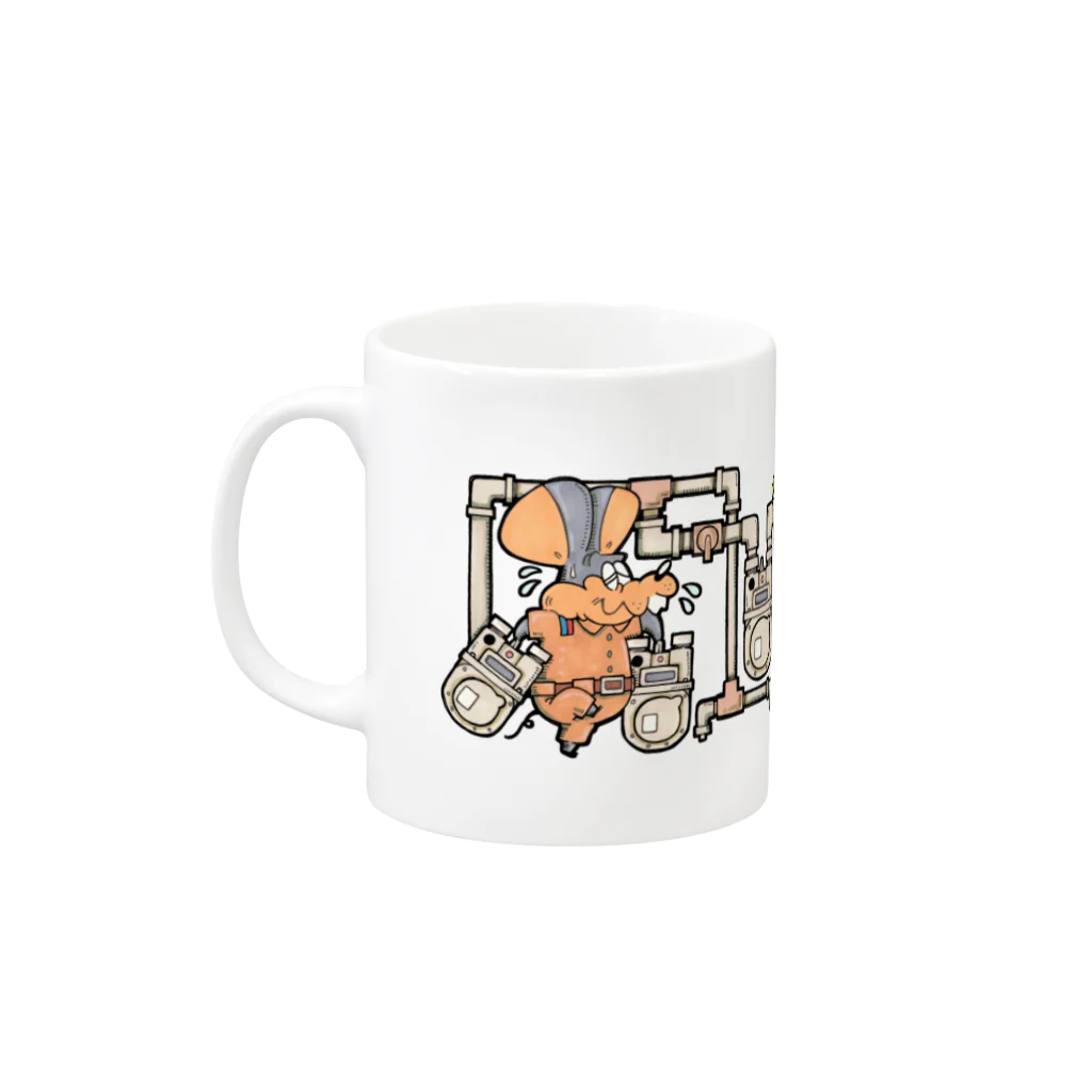 yoc(よっく)のガスメーターねずみ Mug :left side of the handle