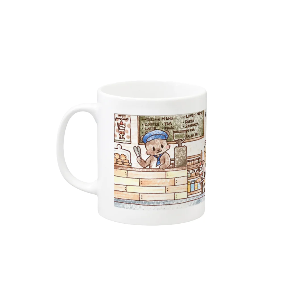 くれよんのらくがきのBear’s cafe の仲間たち Mug :left side of the handle