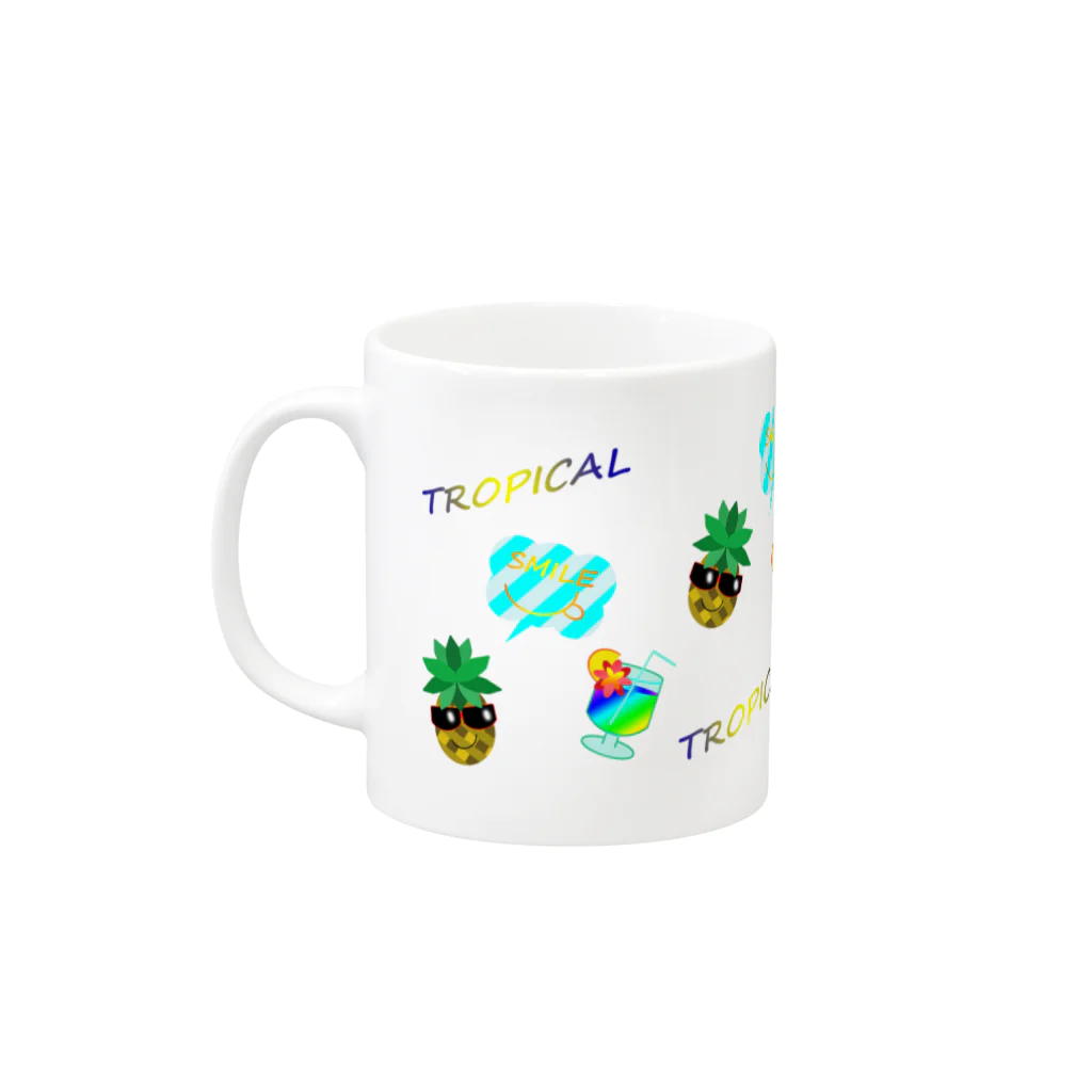 Yokokkoの店のトロピカル＆パイナップル🍍 Mug :left side of the handle