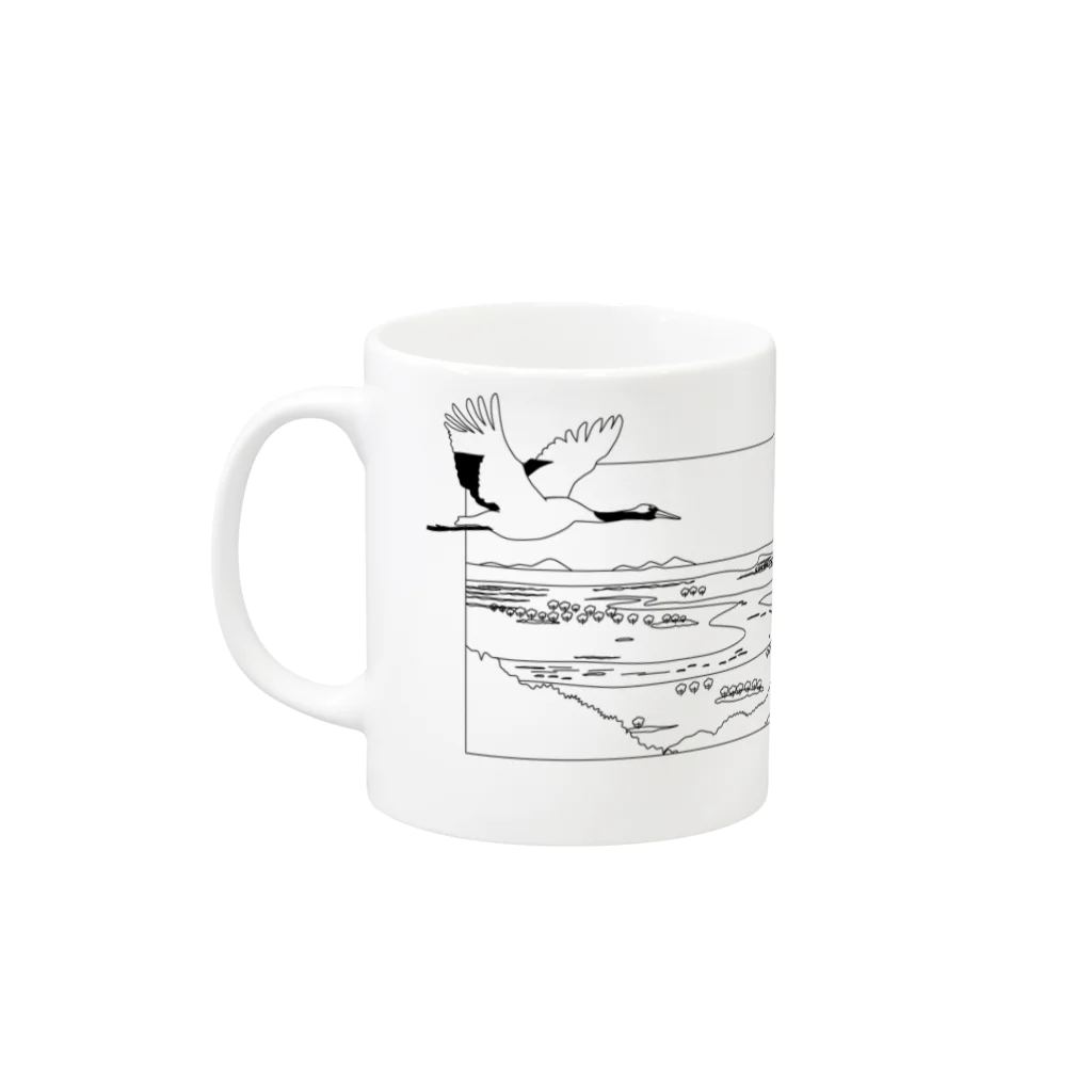 Natural silhouetteのタンチョウ Mug :left side of the handle