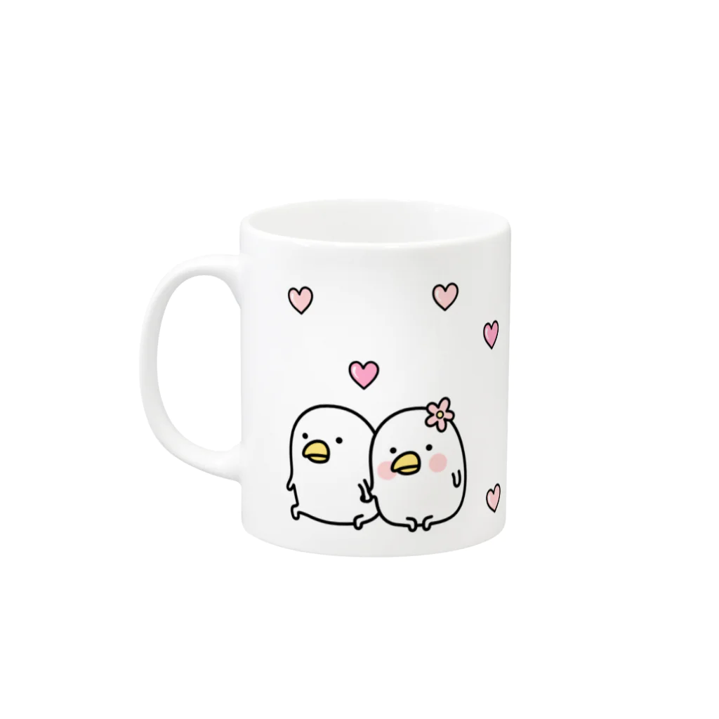 mame&coのうるせぇトリマグカップ（恋愛編） Mug :left side of the handle