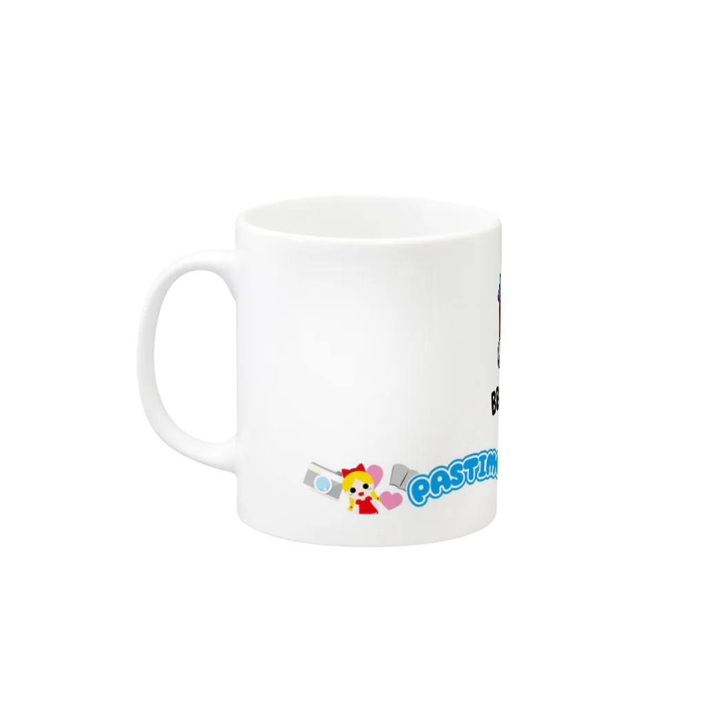 PASTIMETVのBBつばめの車庫トークMUG マグカップの取っ手の左面