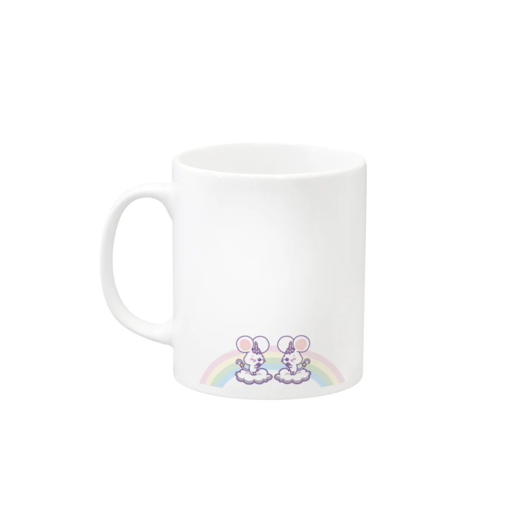 kotokoto's　SUZURI店のねずみ、ユニコーンになる。 Mug :left side of the handle