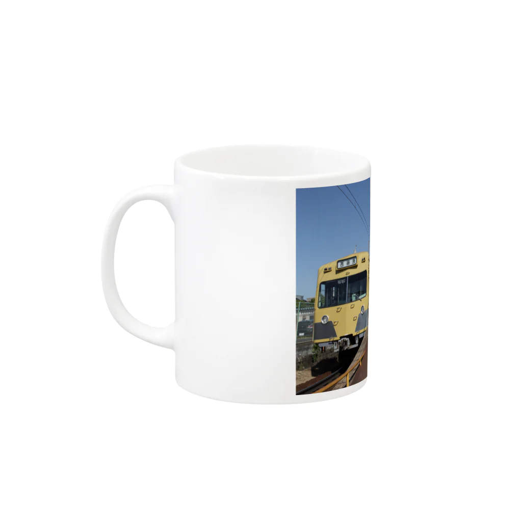 東村山交通局SUZURI店の三岐鉄道復刻塗装並び Mug :left side of the handle