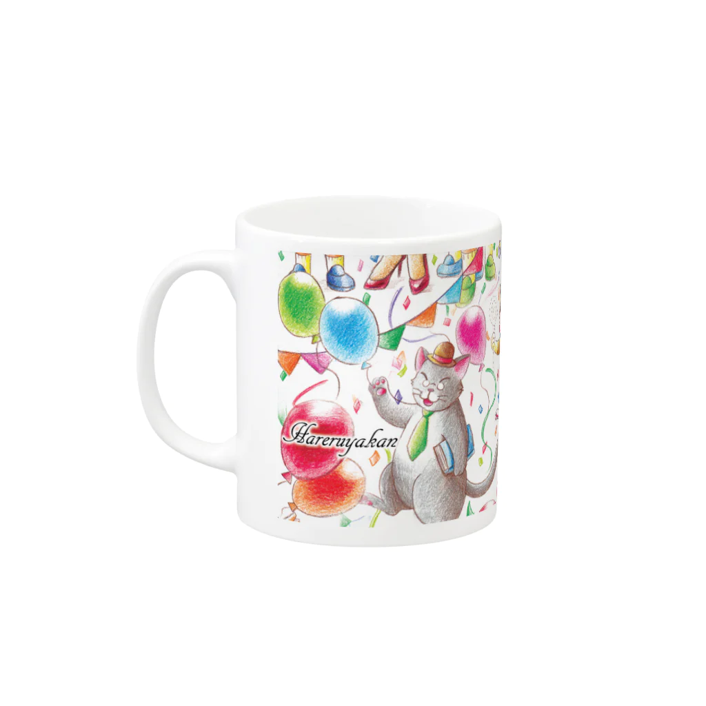 木彫工房もくもっこりの１３匹の猫のお通りだい！ Mug :left side of the handle