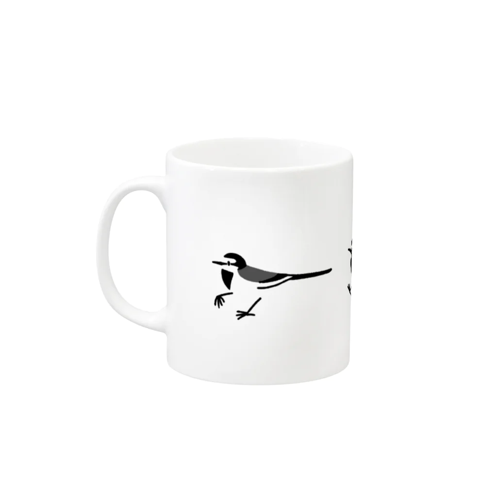 でこぱち商店のセキレイさんぽ Mug :left side of the handle