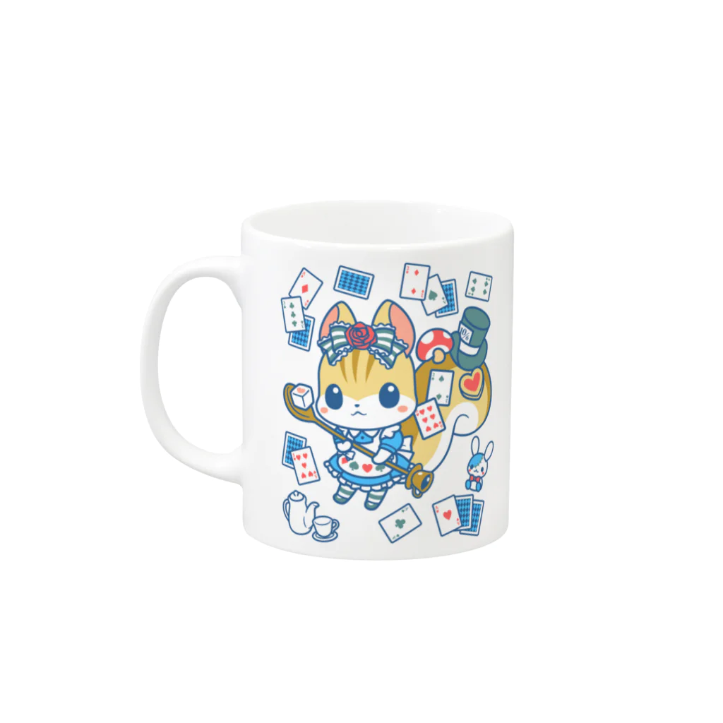 ☀️ひなたぼっくすの🐿デコりす アリス Mug :left side of the handle