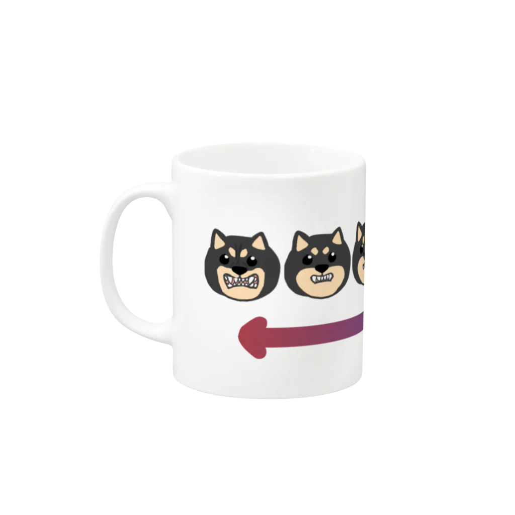 ざらめのどんどんキレてく犬 右から Mug :left side of the handle