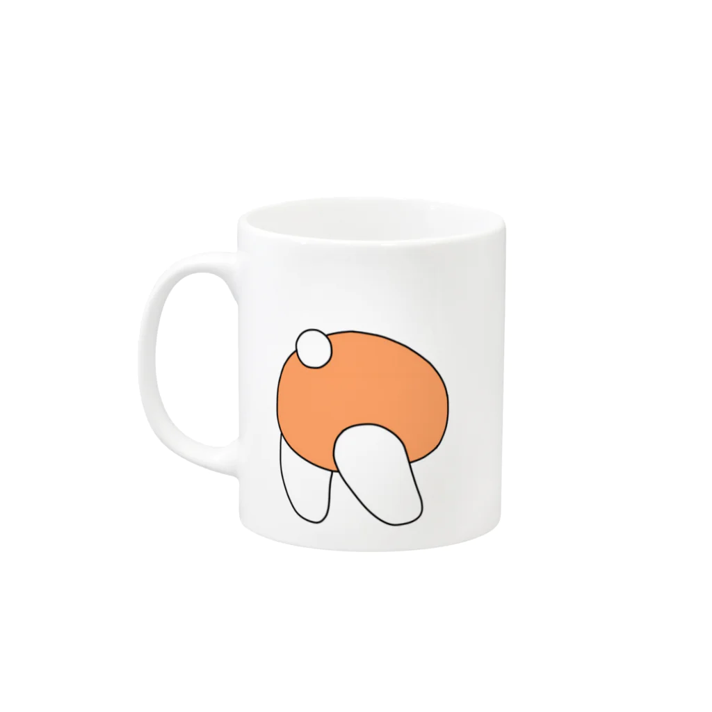 ぺうさと愉快な仲間達のマグカップまでも突き破るぺうさ Mug :left side of the handle