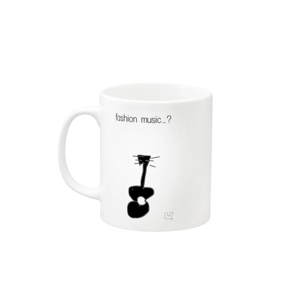 凹のfashion music Mug :left side of the handle