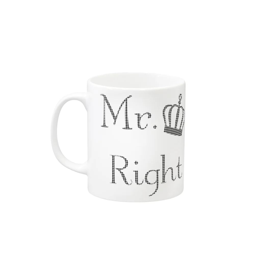 Mr.Rightのおしゃれな千鳥柄ファッションMr.Right Mug :left side of the handle