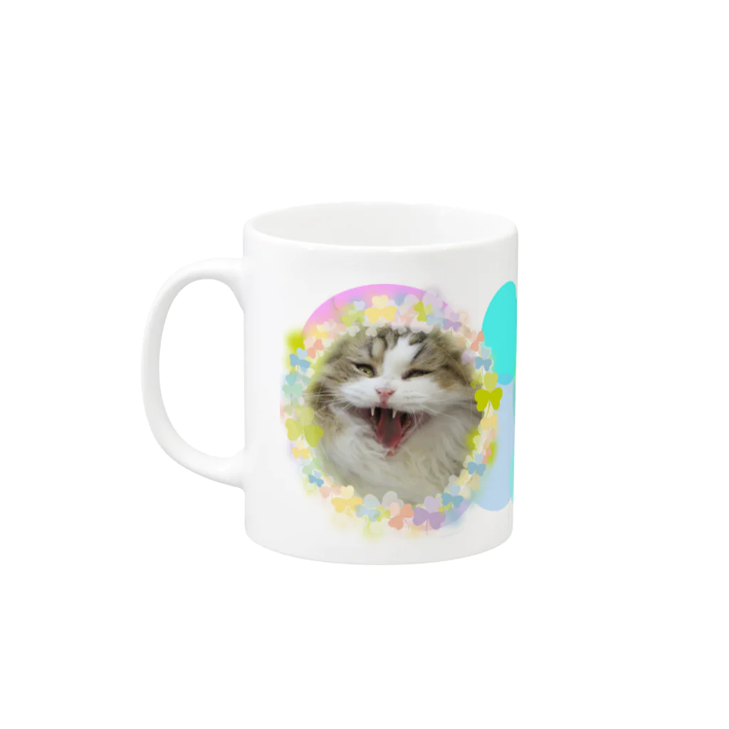 Cat Cafe ねころびの小太狼のふぁああああ Mug :left side of the handle