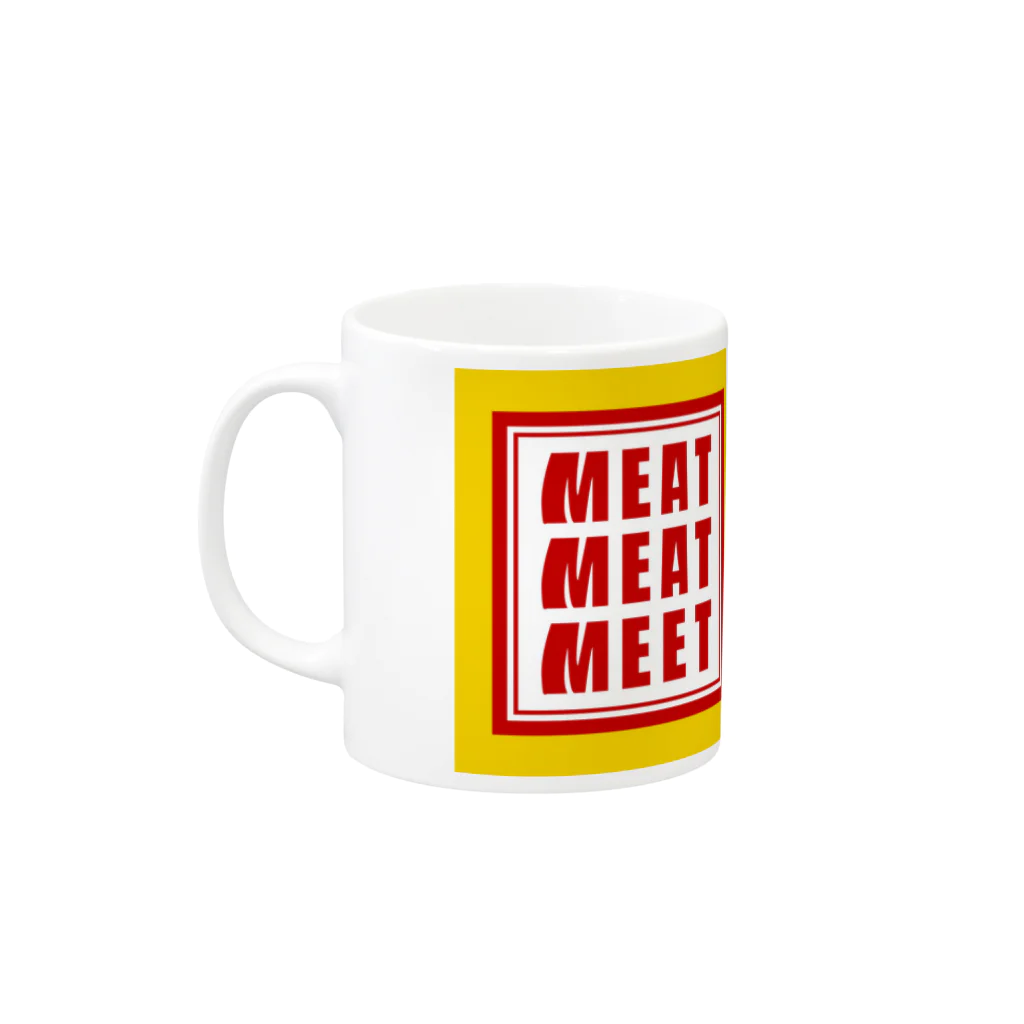 MEAT MEAT MEETのマグ Mug :left side of the handle