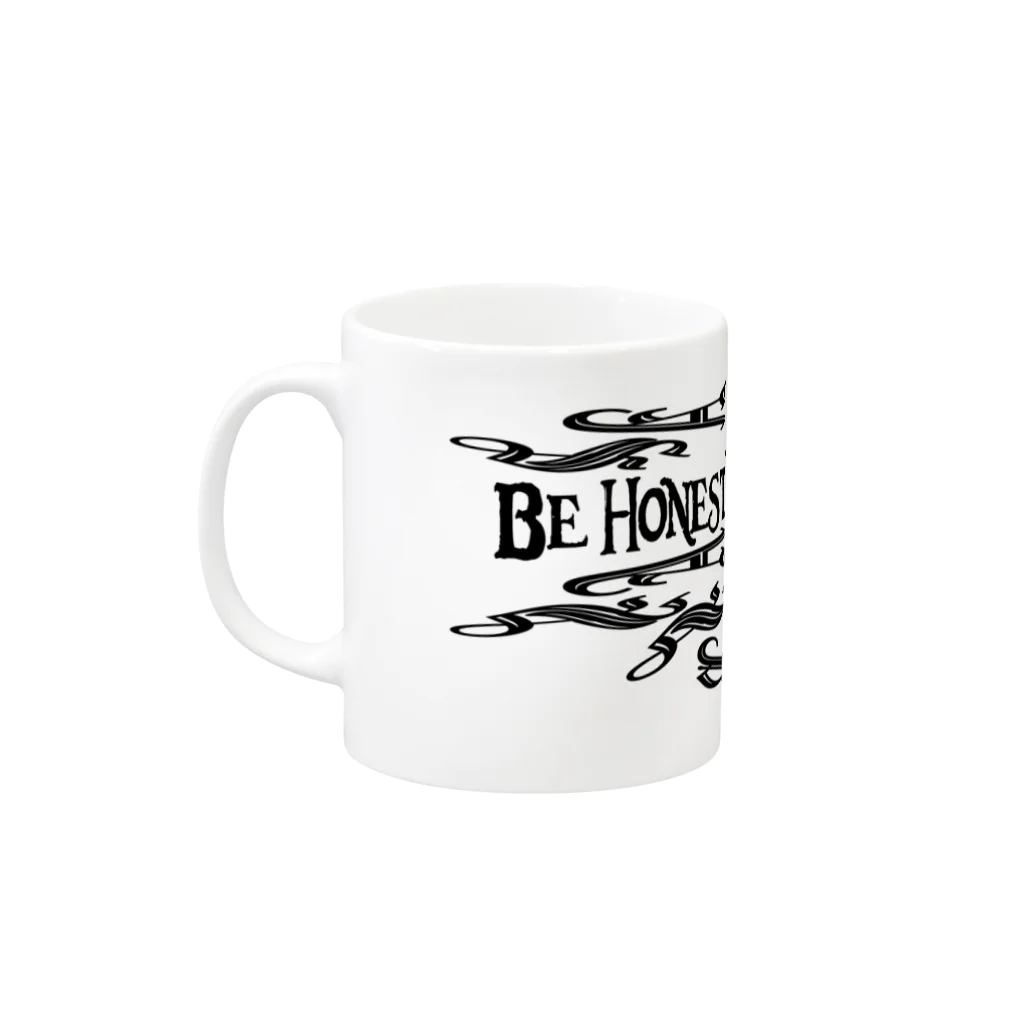 Ray's Spirit　レイズスピリットのBe Honest With Yourself（BLACK） Mug :left side of the handle