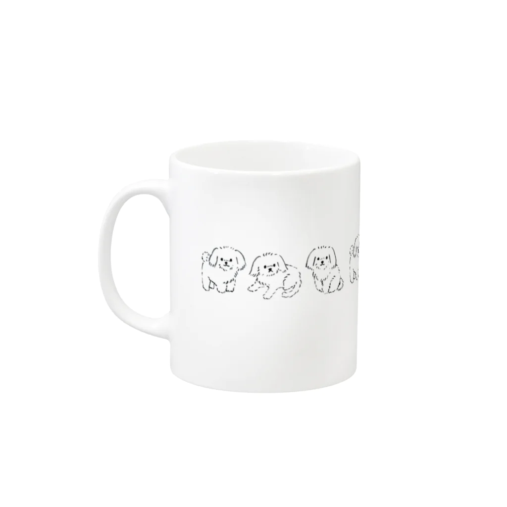 suzumaruのいろんなポーズのマルチーズ Mug :left side of the handle