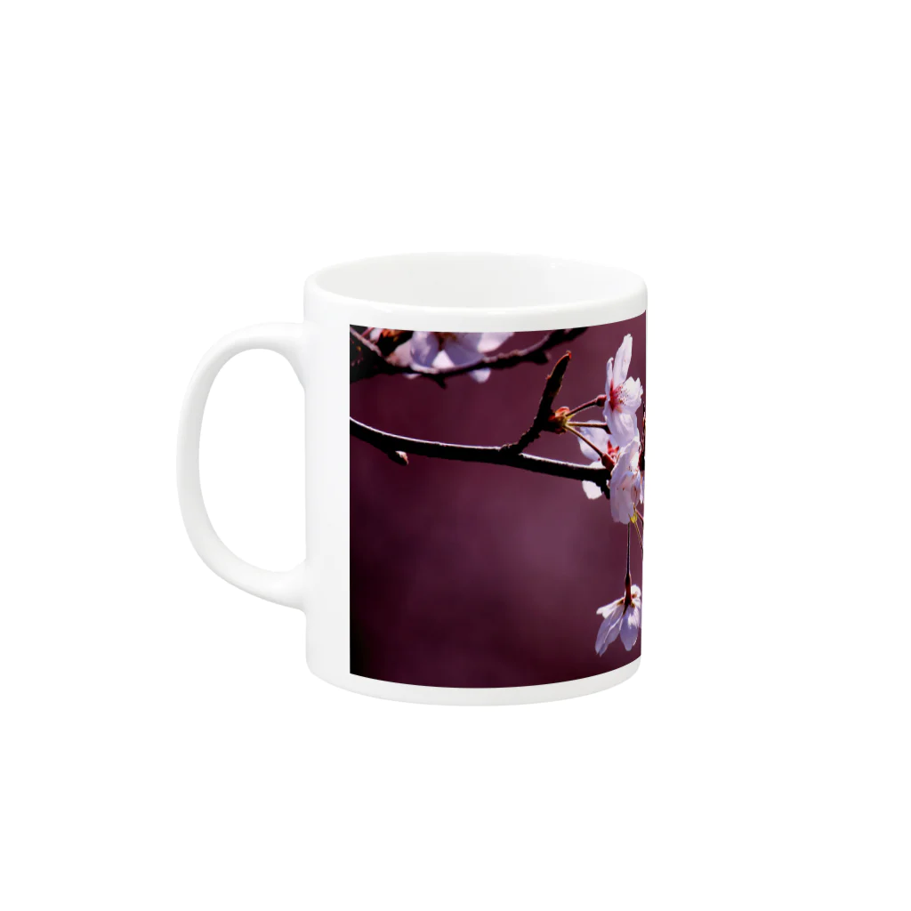 M.F.Photoの桜とあずき色 Mug :left side of the handle