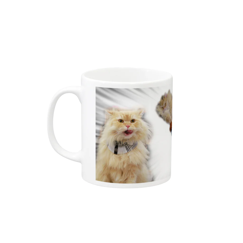 Cat Cafe ねころびのちゃちゃまるドーン！ Mug :left side of the handle