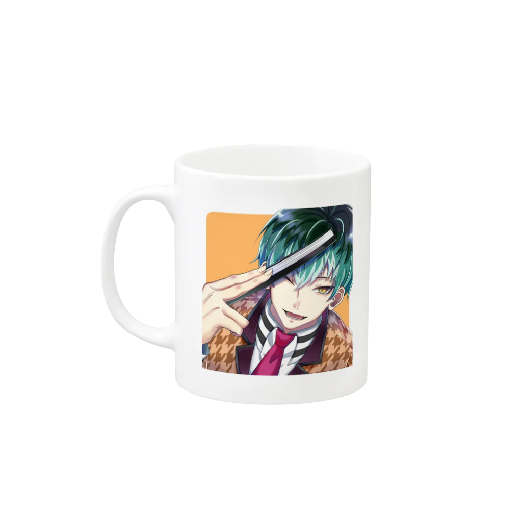 イノシンの開眼ささらマグカップ Mug :left side of the handle