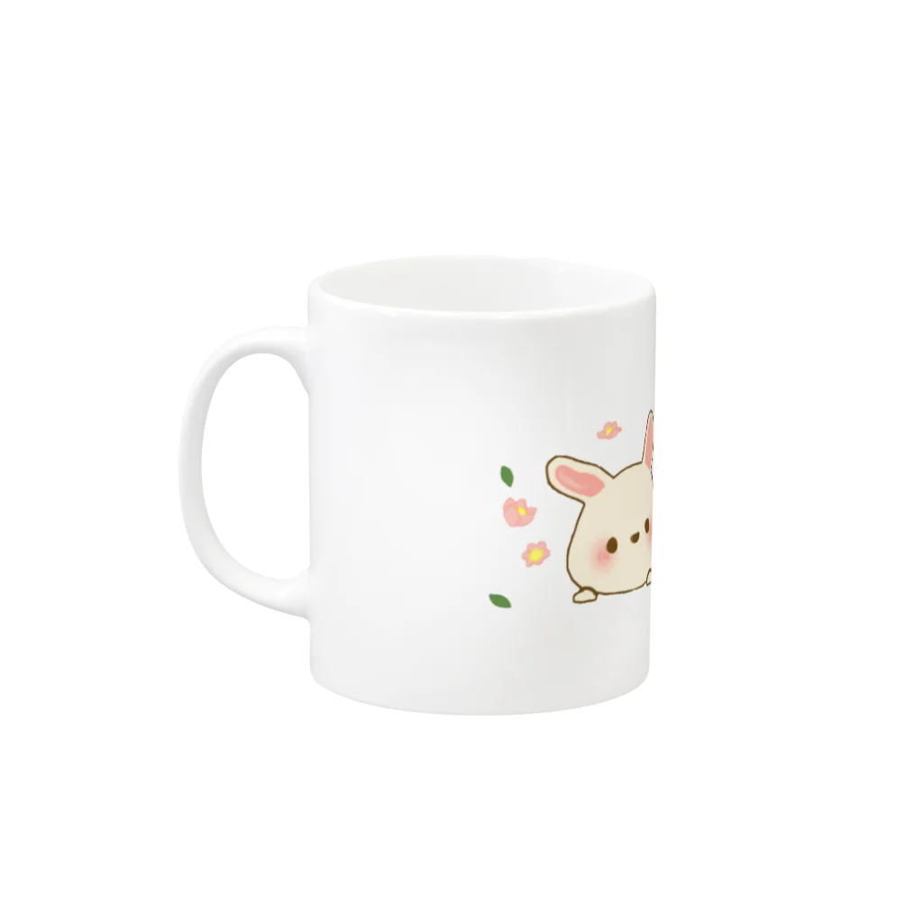 Ms.お茶会の春風そよぐウサギさんと仲間たち Mug :left side of the handle