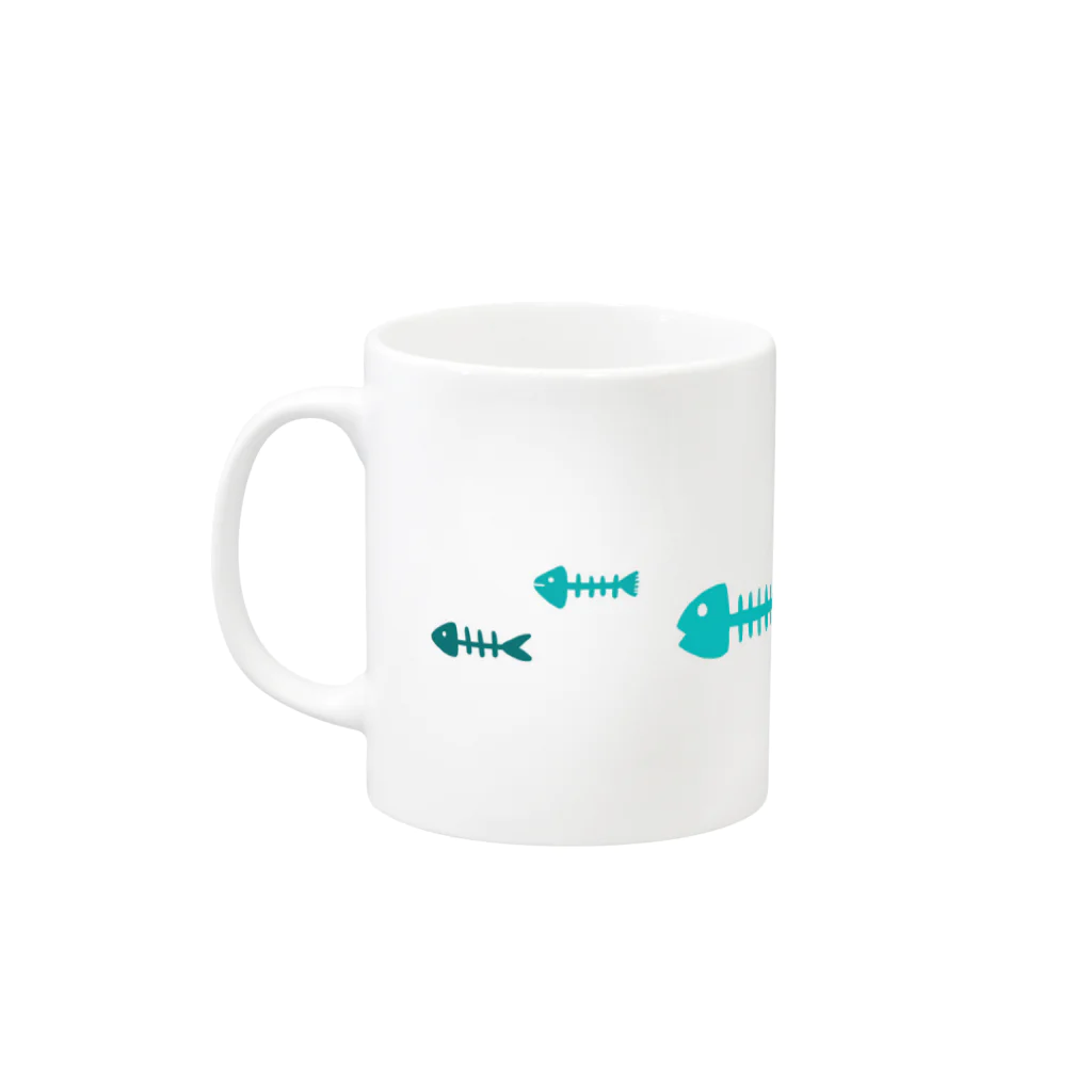 朝鴉堂★ハンドメイド販売の魚の骨 Mug :left side of the handle