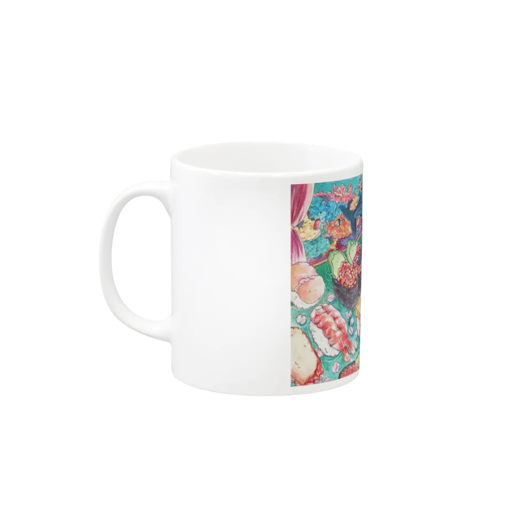 さぁこのSHOPのお寿司 Mug :left side of the handle