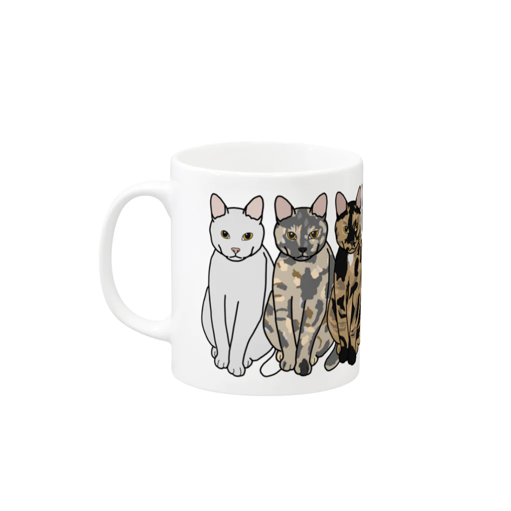 facのさび猫グラデ Mug :left side of the handle