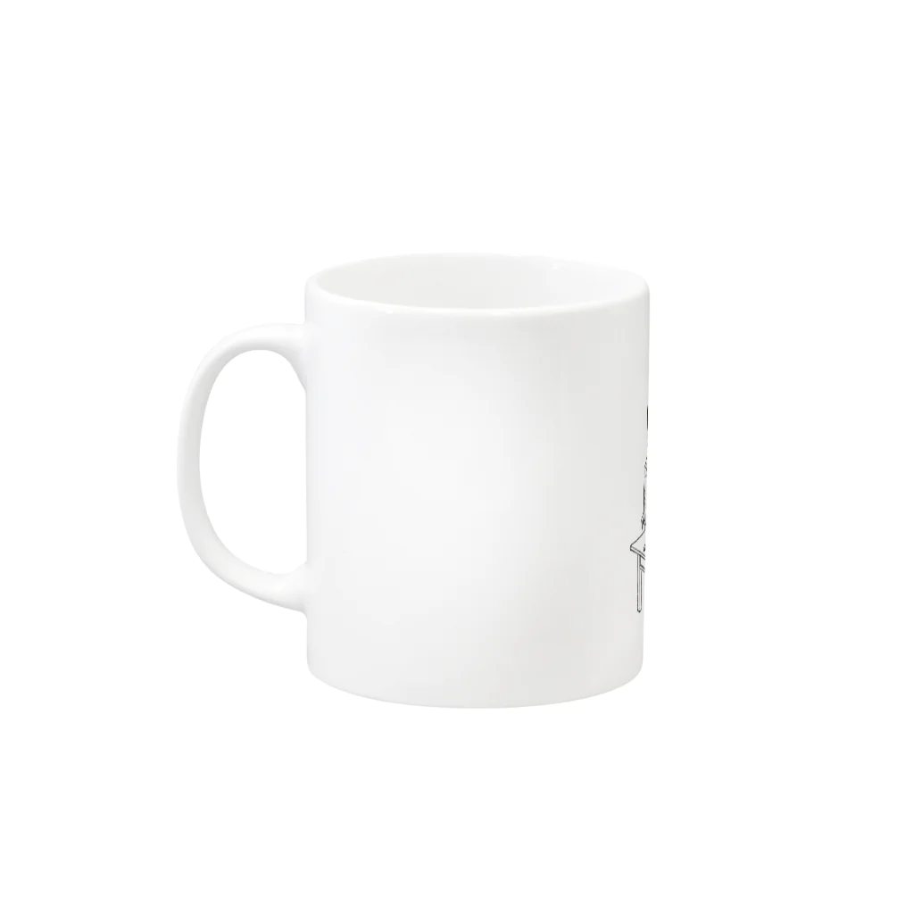 活版と昔々の店のニイサンハジヲカイテイマスネエサンハエヲカイテイマス Mug :left side of the handle