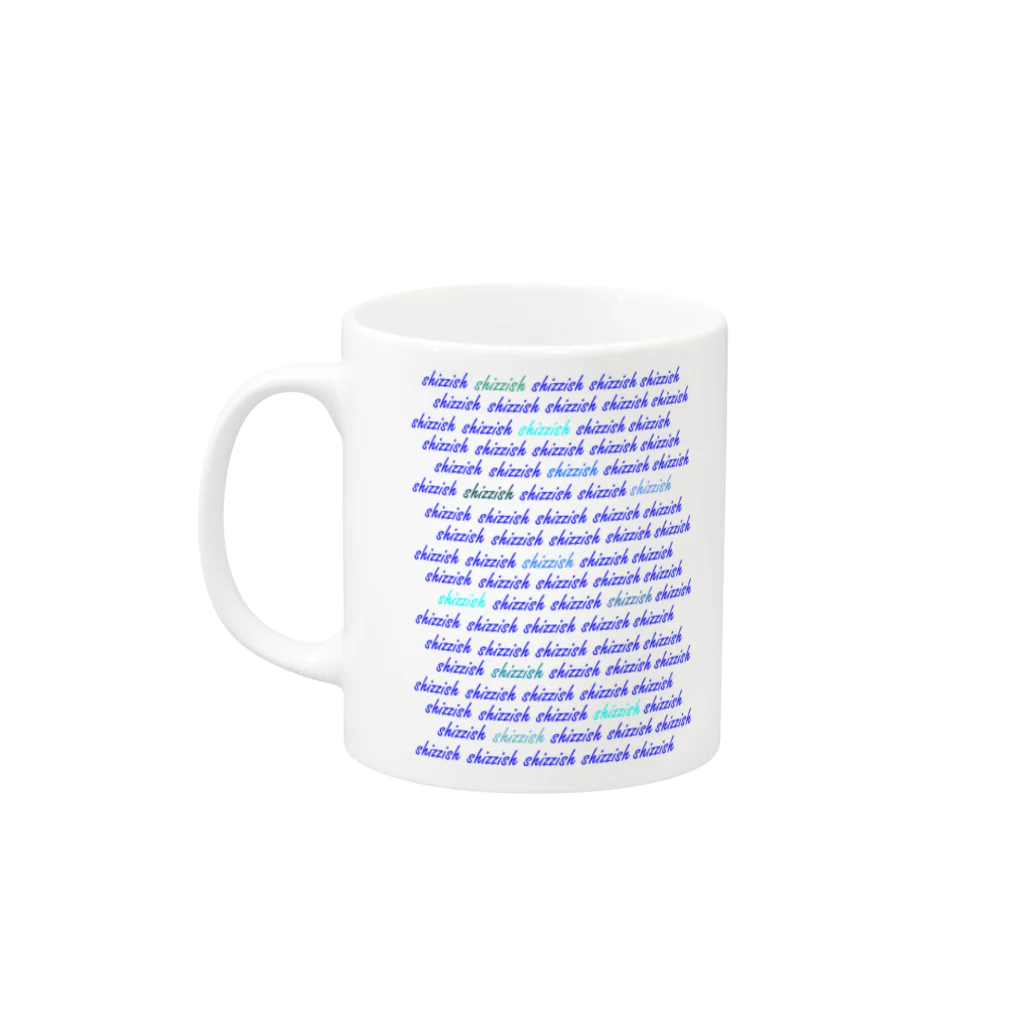 Shizz-ishのshizzishロゴ 青（中） Mug :left side of the handle