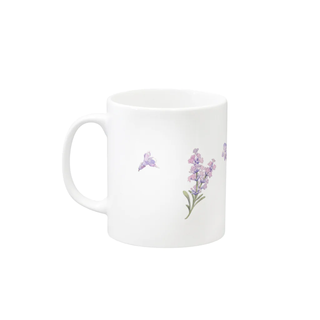 友風子のラベンダーうさぎ Mug :left side of the handle