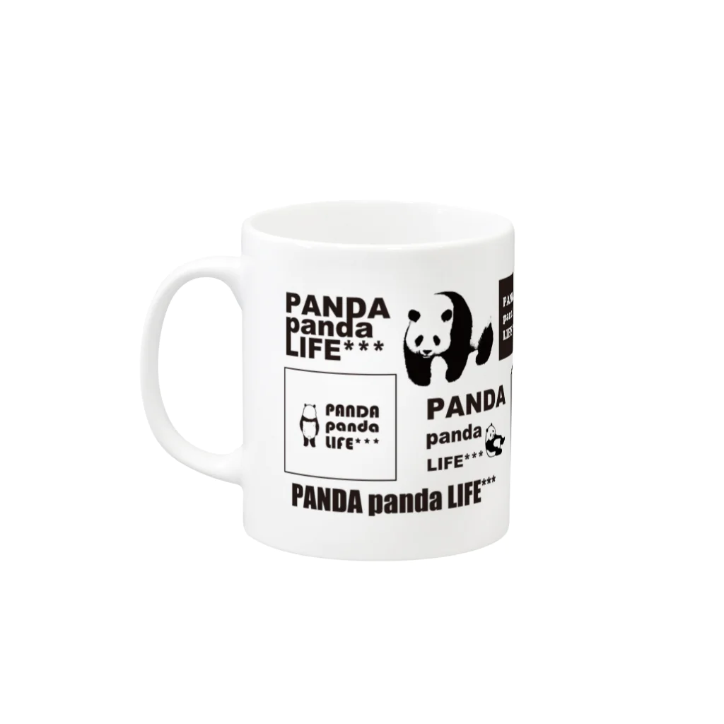 PANDA panda LIFE***のロゴロゴ　パンダ マグカップの取っ手の左面