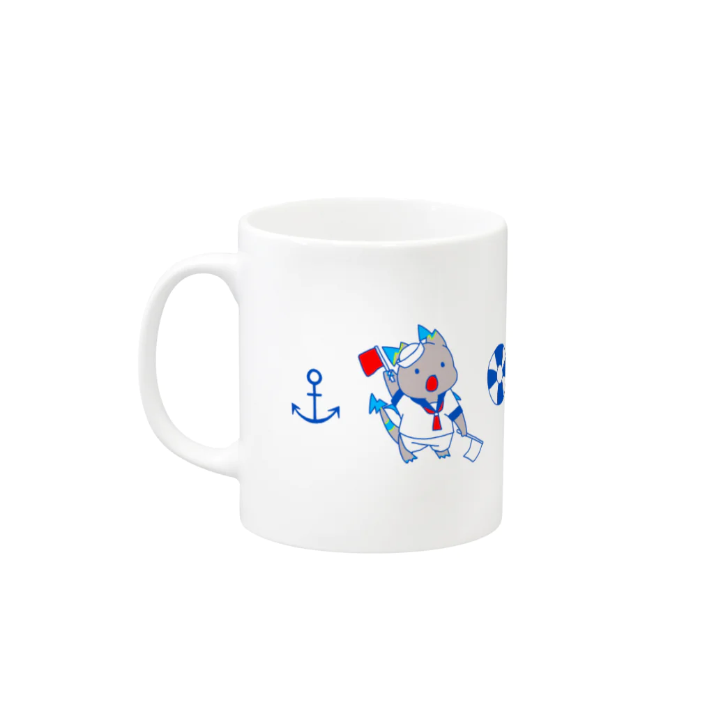 さばのかんづめ。のマリンもばいりゅー Mug :left side of the handle