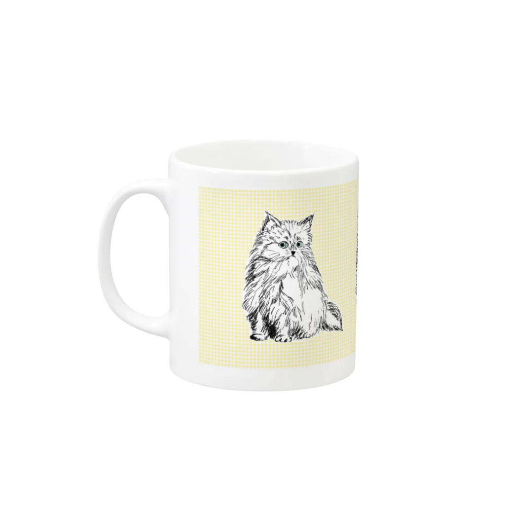 LalaHangeulのそら色の瞳の猫 Mug :left side of the handle