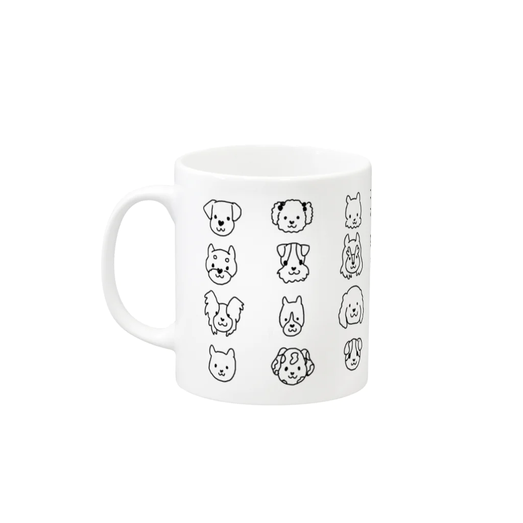 Heart nose DOGSのHeart nose DOGS（横長） Mug :left side of the handle