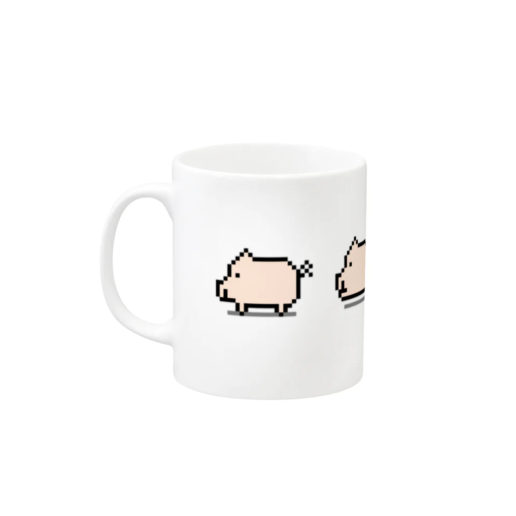 ぶたちゃんのはしるぶた Mug :left side of the handle