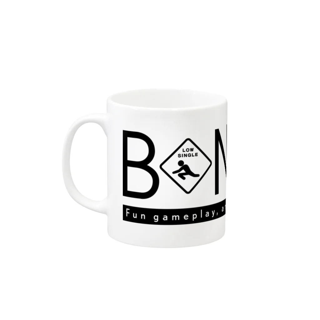 アリーヴェデルチャンネルSHOPのBONKURA TYPO BLK Mug :left side of the handle