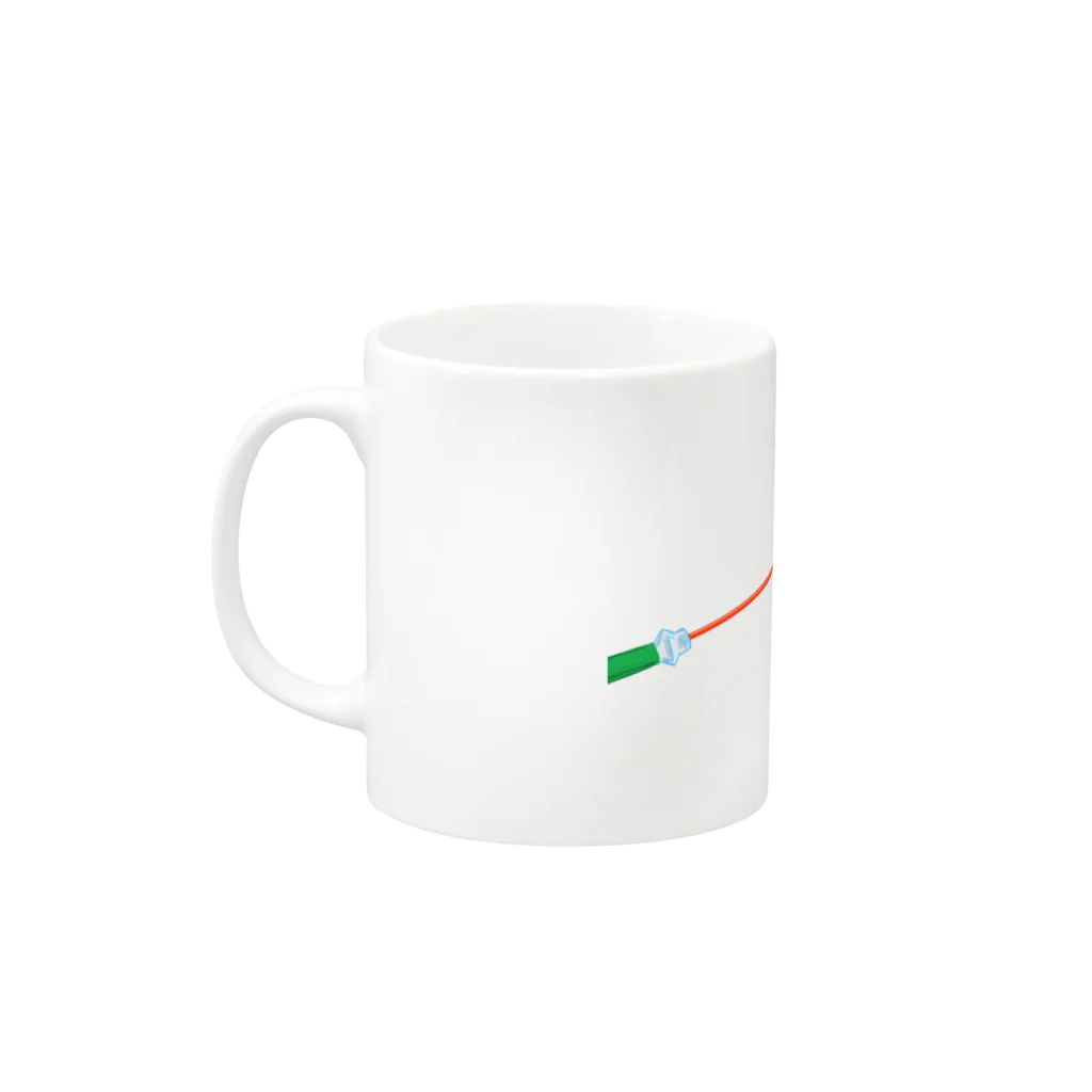 レコードの巣の狂気とチーズほとばしるピザ Mug :left side of the handle