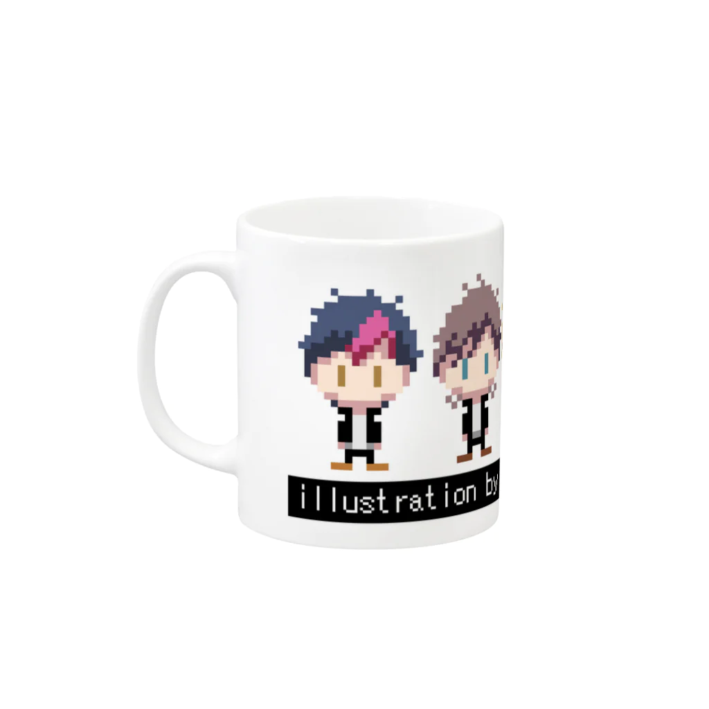 Rebirth－グッツショップ－の学ラン男の子ドットキャラ Mug :left side of the handle