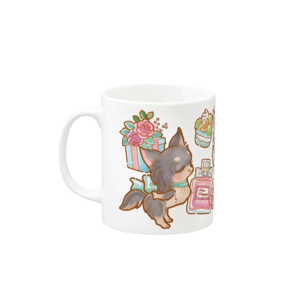 あとりえピノコのコスメちわわん Mug :left side of the handle