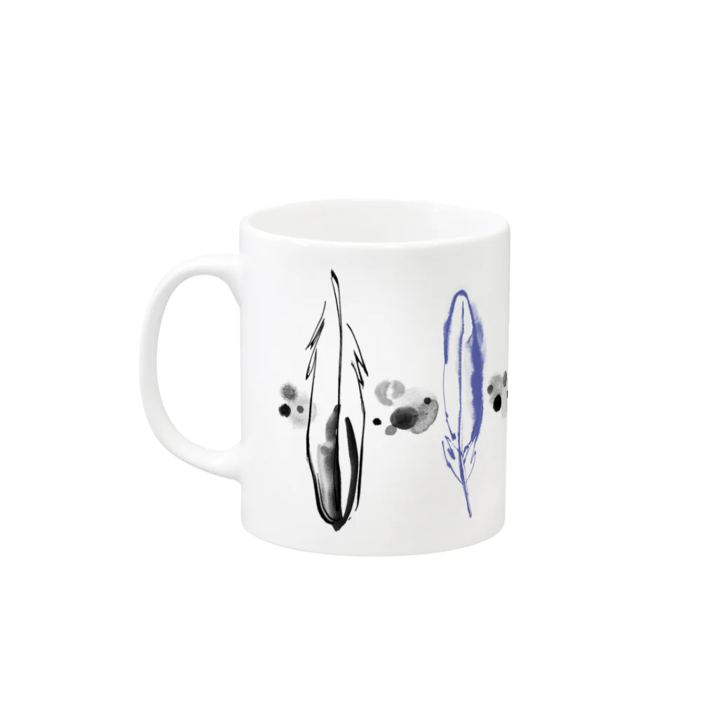 FJI-KAORUのHappyを運ぶ羽 Mug :left side of the handle