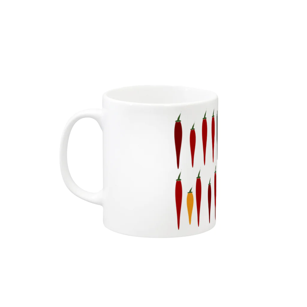 MINOMUSHI SHOPのとうがらし集合 Mug :left side of the handle